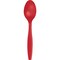 Party Central Solid Reusable Plastic Party Spoons - 6.75" - Red - Club Pack of 600